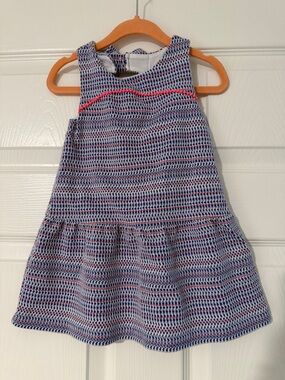 Janie and Jack Navy, White & Pink Striped Knit Sundress